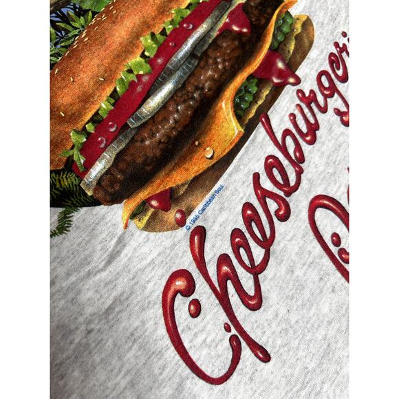 Vintage 80s Caribbean Soul Cheeseburger in Paradise T-Shirt - Picture 7 of 7